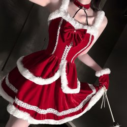 Christmas Sexy Wrap Dress - Naughty Bunny Costume for Women, Holiday Party Outfit, Europe and America-Style Festive Mini