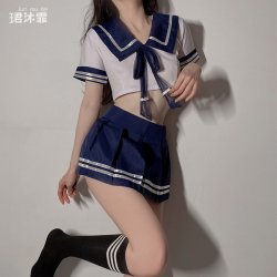 Cute Student-Style Lingerie Set for Women - Sexy Short Skirt JK Uniform Outfit, Plus Size Temptation Ensemble