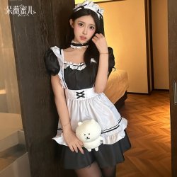 Dowimier Loli Sexy Lingerie Set - Japanese Maid Costume for Cosplay & Role Play, Sweet Gothic Outfit