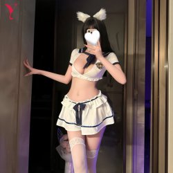 Flybird Moon Peek Sexy Schoolgirl Outfit - Sweet & Spicy JK Mini Skirt Set, Pure Temptation Uniform