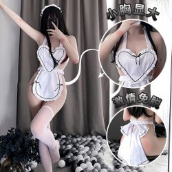 Japanese Maid Costume for Women - Sexy Role Play Lingerie Set, Cute Chef & Housemaid Outfit with Heart Details