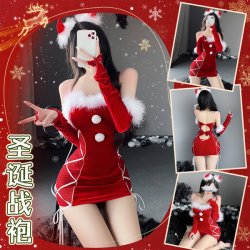 Manyan New Year Sexy Plush Mini Skirt Set - Christmas Pure & Tempting Corset Bodycon Outfit