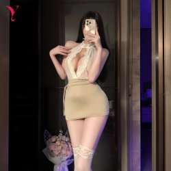 NightSigh Lace Sheer Secretary Outfit - Sexy Tight-Fit Pure Temptation Bodycon Skirt for Women