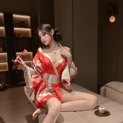Japanese Geisha Sleepwear Set - Sexy Kimono Robe, Cosplay Yukata & Ninja-Inspired Erotic Lingerie Outfit