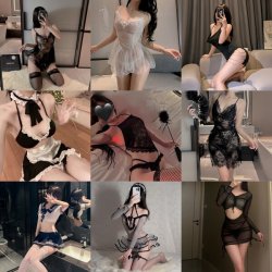 OL Teacher JK Cat Costume Set - Busty Sexy Maid & Cheongsam Lingerie Outfit for Nightclub & Role Play