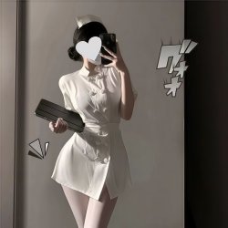 Plus Size Sexy Nurse Costume Set - Seductive No-Remove Sleepwear Skirt with Ties, Pure & Tempting Lingerie