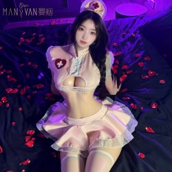 Pure Temptation Nurse Costume for Women - Sexy Lace Lingerie Set with Flirty Petticoat Skirt