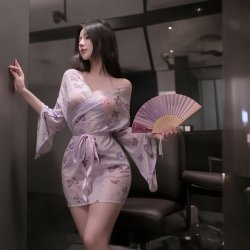 Seductive Kimono Lingerie Set - Sexy Uniform-Inspired Forbidden Elegance Women's Erotic Outfit