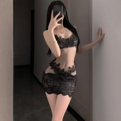 Seductive Lace Bodysuit for Women - Sexy Open-Crotch Maid Costume, Playful Lingerie Set for Date Night
