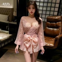 Sexy Backless Sleep Dress - Kawaii Japanese-Inspired Lingerie with Bow & Floral Print, Pure-Yet-Seductive Nightwear