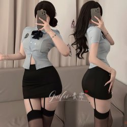 Sexy Female Police Officer Costume - Role Play Uniform for Women, Tight Skirt & Secretary Outfit