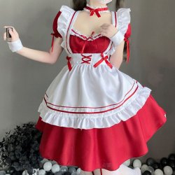 Sexy Lace Maid Costume with Cut-Out Details & Adjustable Straps - Seductive Apron Outfit for Adults