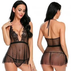 Sexy Lace See-Through Lingerie Set - Premium European and American-Style Erotic Sleepwear for Women, Direct from Factory