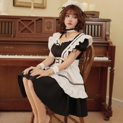 Sexy Maid Costume Set for Women - Seductive Lollipop Lolita Erotic Uniform for Bedroom Play & Roleplay
