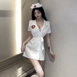 Sexy Nurse Costume for Women - Seductive Forbidden Style Lingerie Set, Role Play Outfit for Couples