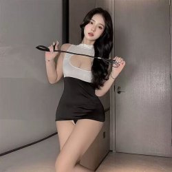 Sexy Secretary Costume Set - Ultra-Short Skirt Lingerie Outfit for Women, Seductive Sleepwear & Bedroom Wear