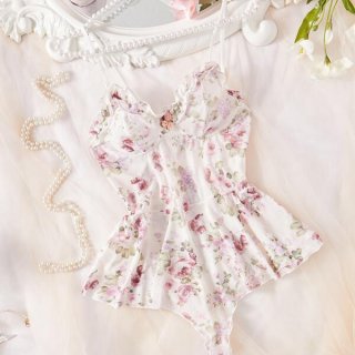 Womens full lace bodysuit featuring floral design, elegant european style, sheer sexy lingerie for women.