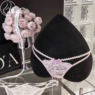 Sexy lace bikini panties, french style thin strap design, low-rise butterfly knot detail, elegant and feminine look.