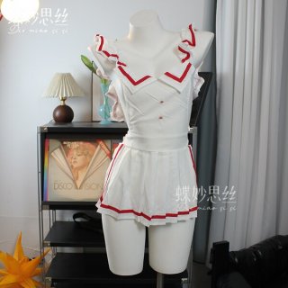 Sexy maid costume for women, hot role play outfit, pure temptation kawaii cosplay set a902 displayed on mannequin with decora...