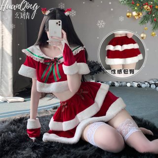 Christmas sexy lingerie set for small bust - sweet & seductive holiday sleepwear outfit for women featuring festive design an...
