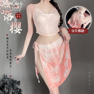 Vintage-inspired silk look belly dance bodice paired with sheer lace sleepwear set featuring delicate floral patterns and sof...