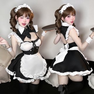 Seductive maid costume for women featuring a sexy cosplay uniform with removable design, perfect for pure temptation lingerie...