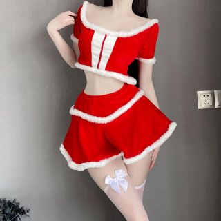 Sexy bunny girl christmas outfit - original seductive lingerie set for holiday party & new years eve, featuring festive red a...