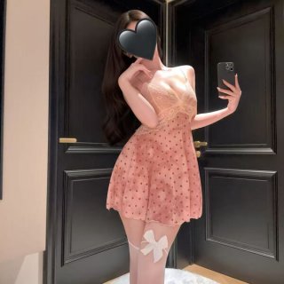 Sexy leopard print lace sleep dress - sheer mesh backless nightgown for women, featuring delicate lace and playful polka dots...