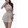 Woman wearing a white lace sleep dress with sheer detailing and a flared skirt, part of the sexy lace sleep dress - sheer tem...