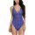 Sexy plus size lace bodysuit in deep blue, featuring a deep v neckline and adjustable straps for a flattering fit.