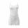 White lace sleep dress with sheer mesh panels and floral detailing, featuring a camisole style for a pure yet tempting look.