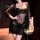 Woman wearing french lace sexy lingerie set — sheer black slip dress with bodycon fit, lace trim, and matching robe. elegant ...