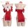 2025 new year red sensual bodysuit – sexy strapless bandage sleep dress & tight costume outfit featuring ruffled details and ...