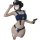 Woman in police-themed lingerie set with hat, badge, and toy gun—sweet & spicy female instructor cosplay outfit.