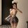Mist temptation lingerie set: sheer mesh sleepwear with cat ears, sensual no-remove design for alluring nights.