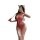 Woman wearing fei niao moon gaze red lace lingerie set, taking a selfie with phone, featuring cat ears and thigh-high stockin...