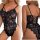 Luxury lace bodysuit featuring sheer fabric with floral patterns, open back design, and delicate lace detailing for womens sl...