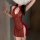 Seductive chinese-style lingerie set - open-crotch cheongsam for small busts, pure temptation couples play
