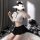 Sexy student role play outfit featuring a split-style pleated skirt and top set, perfect for small bust designs. flirty linge...