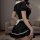 Night whisper maid costume - black dress with white collar and ruffles, perfect for cosplay or bedroom seduction outfits.