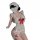 Sexy maid costume lingerie set featuring lace, ruffles, and red bows, perfect for role play, bedroom fun, and intimate nights...