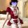 Sexy maid costume for women featuring a red and white dress with ruffles, perfect for bedroom play outfits.