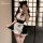 Sexy maid costume with black and white outfit, perfect for role play and sleepwear, featuring easy-on design and plus size op...