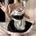 Glorious temptation lingerie set - sexy maid costume with open-crotch design, seductive & sweet outfit for women