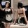 Zongqu lingerie maid costume - black and white uniform with lace details, no-remove design for women, sexy and elegant look