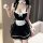 Sexy maid costume for women featuring a black dress with white accents, perfect for role play and adult entertainment. includ...