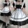 Adorable japanese lolita maid dress featuring black and white ruffled design, perfect for daily wear or stage performance wit...