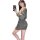 Woman wearing a hong kong style flirty pleated mini skirt with a sensual bodycon fit and lace trim corset waistline, taking a...