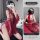 Elegant red hanfu sleep set featuring ancient chinese design, with sheer chiffon skirt and bodysuit, perfect for women seekin...