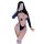 Japanese-style sweet swimsuit bodysuit featuring long sleeves, open crotch design, and thigh-high socks, perfect for role pla...